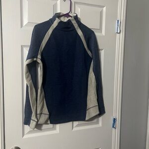 Prana Navy and Cream Turtleneck Sweater